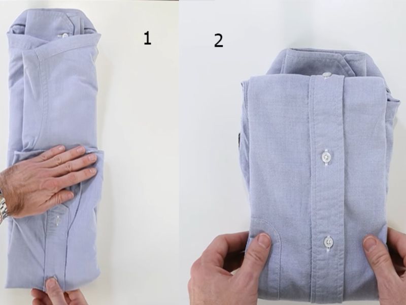 Cách gấp áo sơ mi tay dài