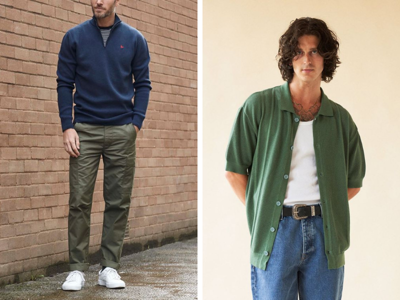 Màu xanh lá cũng rất được yêu thích để kết hợp vào những outfit ngày thu