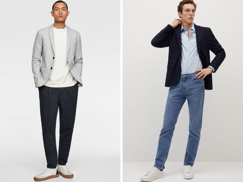 Áo blazer và quần jeans trong phong cách thời trang nam classic