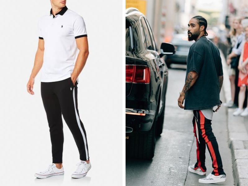 Mix đồ thể thao giữa áo thun/ áo polo và track pants