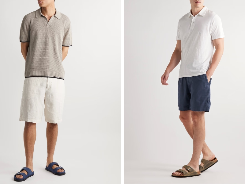 Mix quần short nam linen cùng áo polo