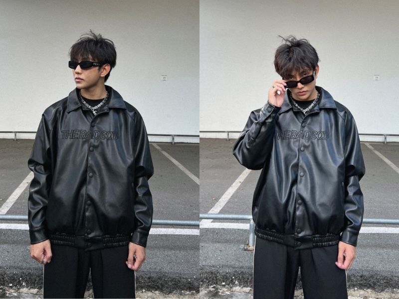 Áo khoác da Varsity jacket bomber - The Bad God vô cùng thời trang