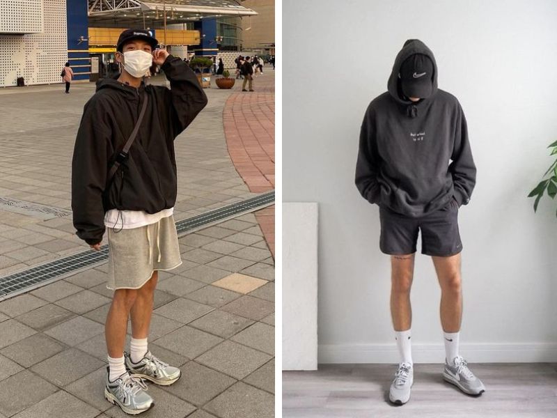 Áo hoodie và quần short