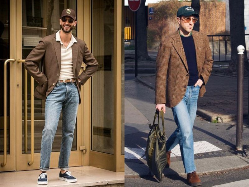 Quần baggy với áo blazer