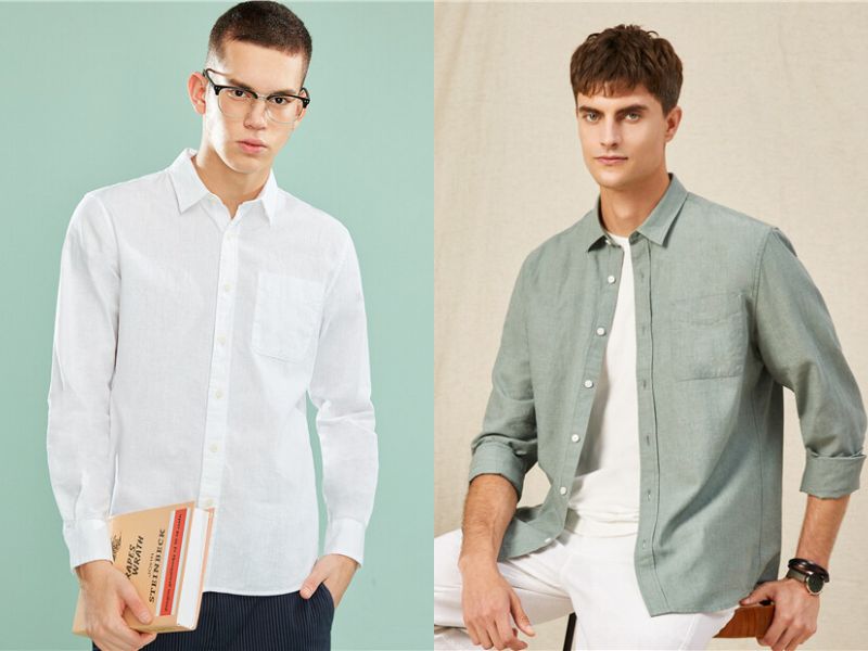 Áo sơ mi nam vải linen Giordano