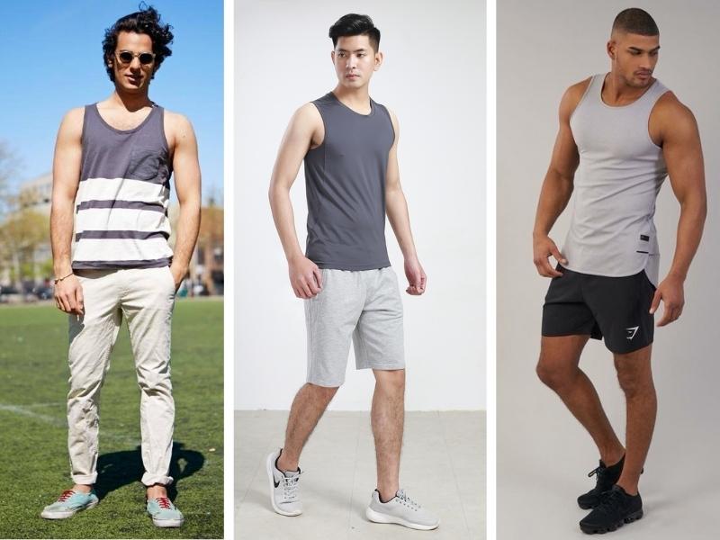 Phối đồ thể thao nam với áo tank top cá tính, phóng khoáng