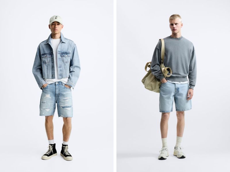 Quần short jean nam cao cấp Zara