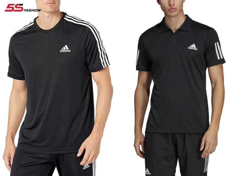 Áo polo đen trơn nam cao cấp từ Adidas