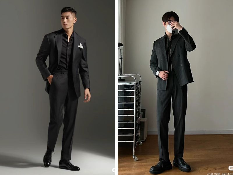 Kết hợp áo vest, blazer nam và quần tối màu