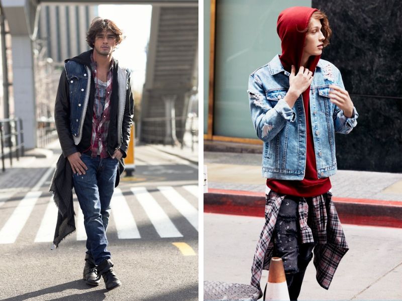 Chất vải denim giúp phản ánh rõ nét phong cách Grunge