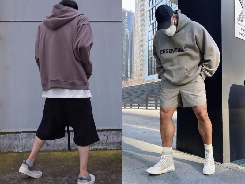Áo sơ mi hoodie nam thật thời thượng và phá cách khi được phối cùng quần short 