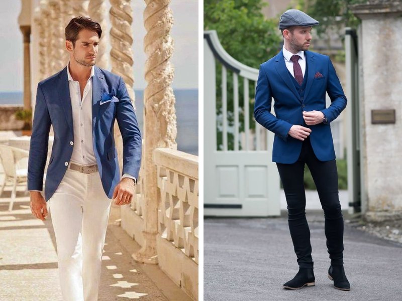 Lịch sự, sang trọng cùng quần tây, sơ mi trắng và blazer xanh navy