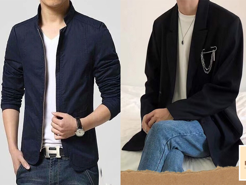 Bộ đồ vest nam màu đen nhỏ phù hợp với phiên bản Hàn Quốc của bộ
