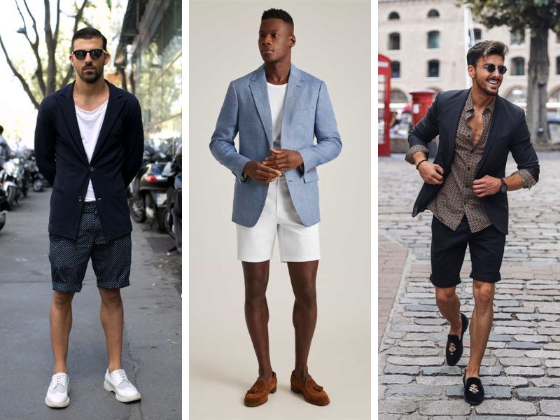 Kết hợp áo blazer với quần short và áo thun