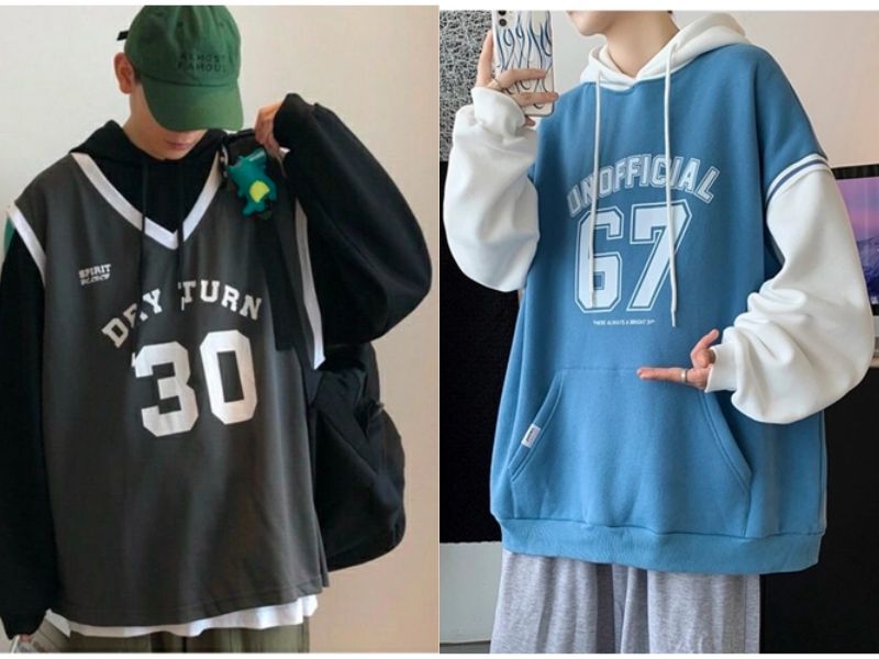 Áo hoodie mix & match cực ngầu cùng áo Jersey cho nam 