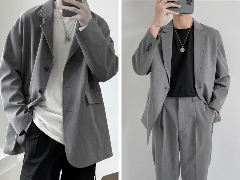 Áo blazer nam xám khói là item được nhiều quý ông ưa chuộng