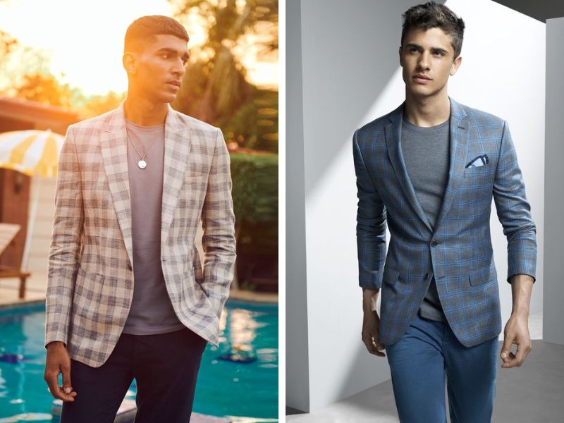 Áo blazer caro phối với áo thun