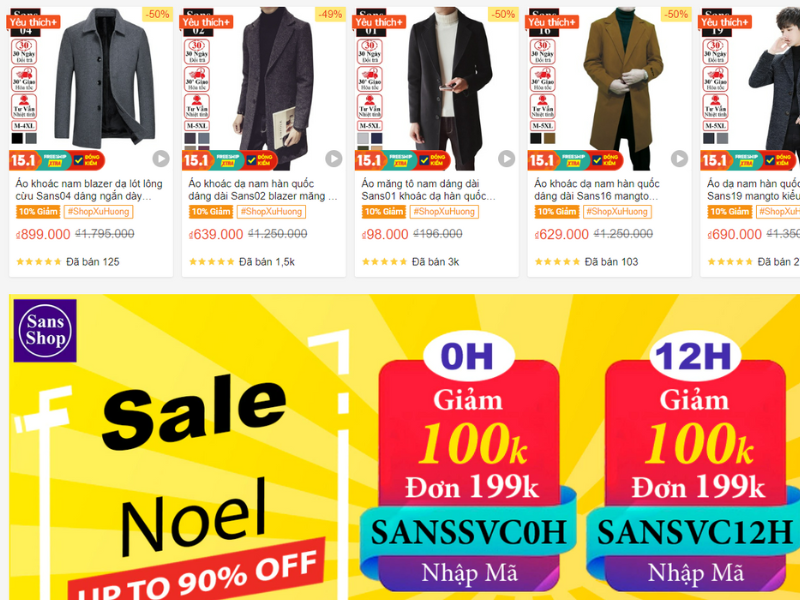 Sans Shop Fashion - Shop bán áo khoác dạ nam Shopee