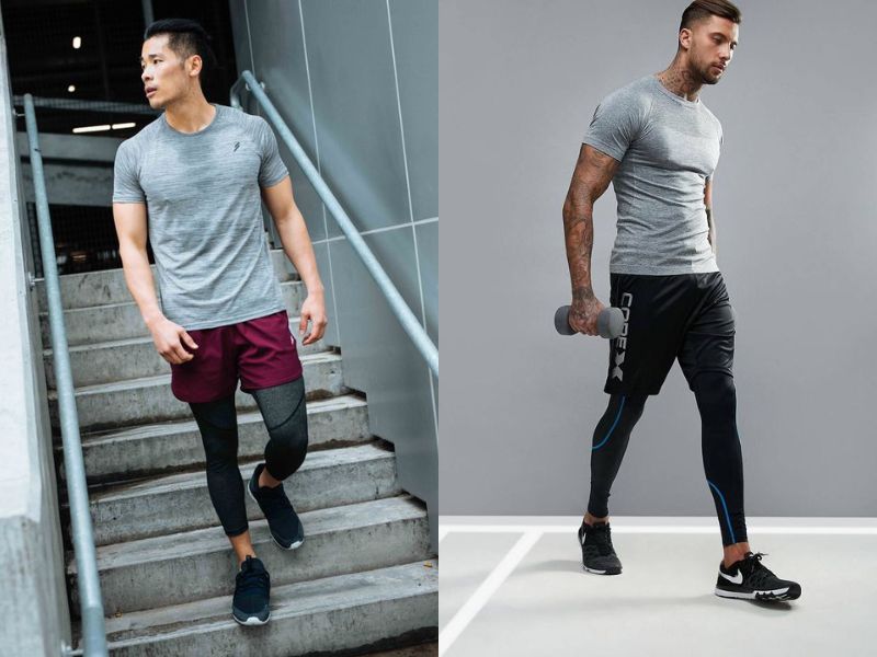 Áo ba lỗ/áo thun với quần short và giày sneaker là một cách phối đồ đơn giản nhưng không kém phần năng động