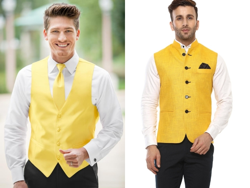 Áo vest trung niên - ông sui màu vàng đồng ánh kim - NiNiStore 2024