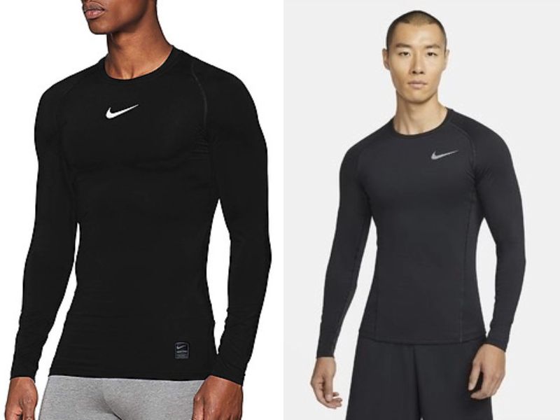 Mẫu áo thun đen dài tay nam thể thao của thương hiệu Nike 