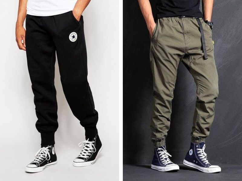 Quần jogger với giày Converse đem đến một diện mạo vô cùng năng động