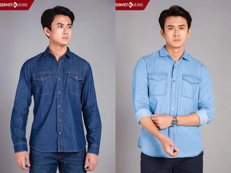 Sản phẩm của shop áo sơ mi denim nam Genviet