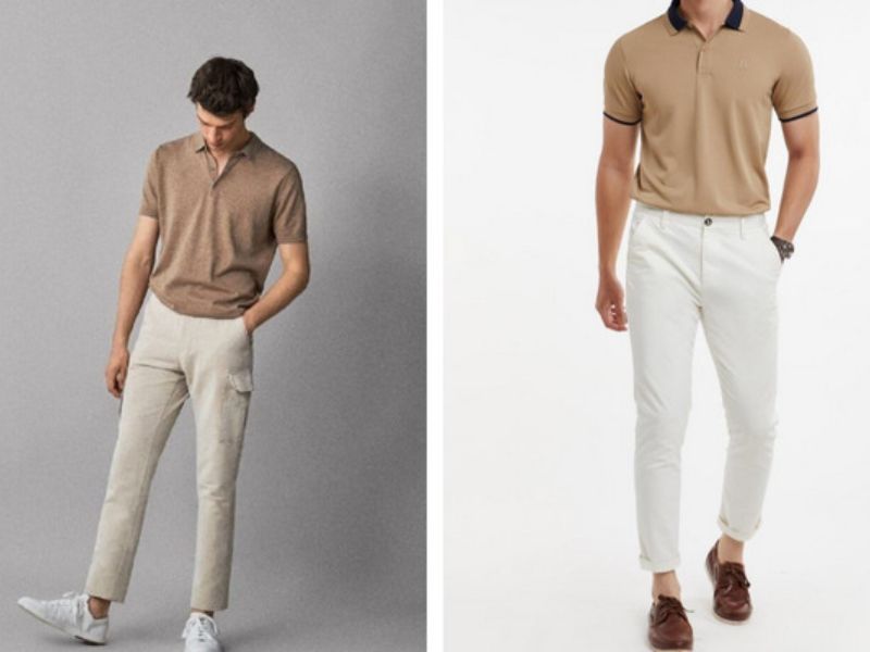 Latte Men'S Polo Shirt With Trousers 