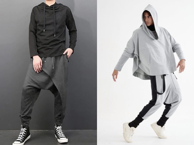 Phối Quần harem với áo hoodie