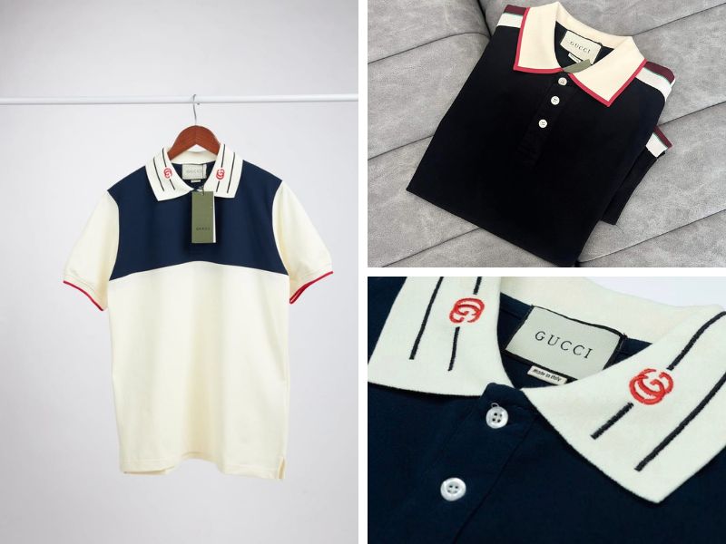 Áo Polo nam chính hãng Gucci Embroidered Cotton