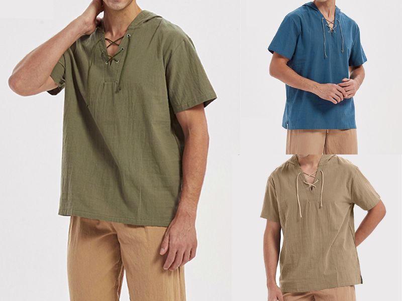 Áo sơ mi hoodie phối dây lấy cảm hứng từ những áo sơ mi thời Trung cổ