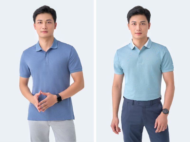  Mẫu áo polo nam màu xanh của 5S Fashion