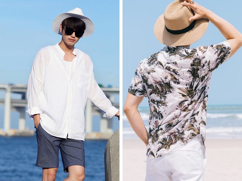 Mũ Fedora phối outfit đi biển