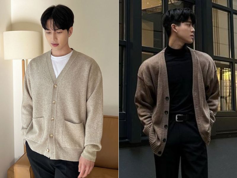 Cách chọn áo len cho nam kiểu cardigan 