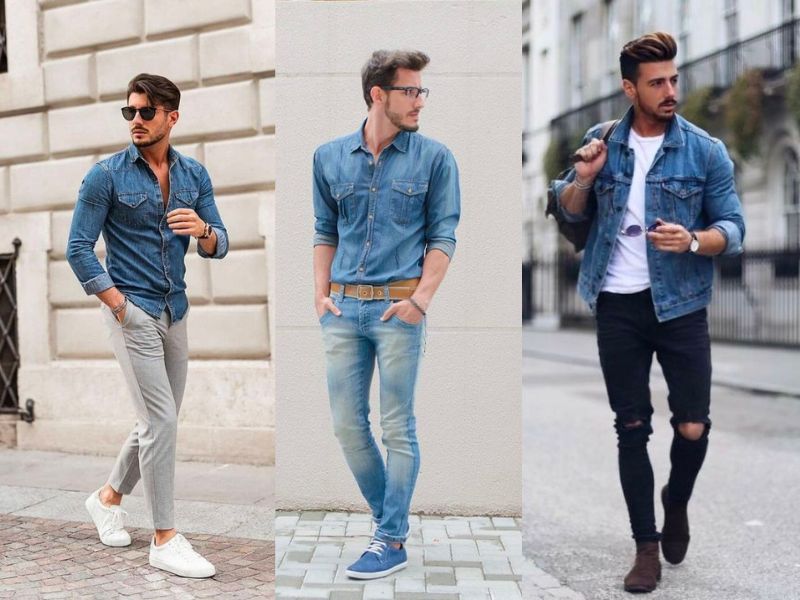 Phối đa dạng phong cách cá tính khi phối đồ cùng áo sơ mi vải Denim 