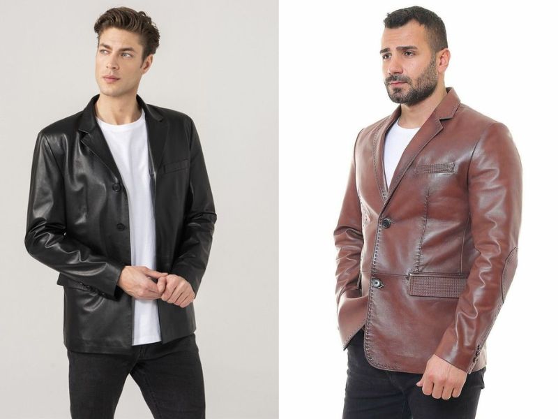 Phối áo vest da nam với thun