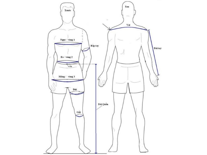 Cách xác định số đo cơ thể để chọn size quần short nam
