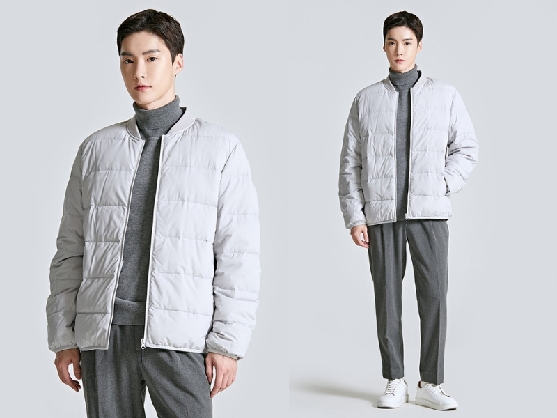 Phối áo jacket nam bomber cùng áo len