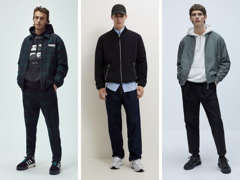 Quần jogger khóa gối kết hợp với áo bomber cool ngầu