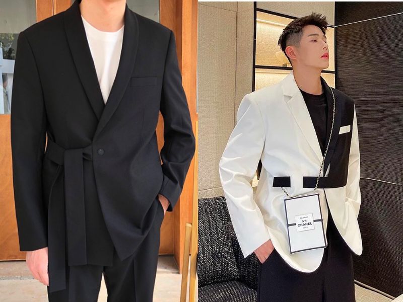 Mẫu áo Blazer thắt chéo độc lạ, phá cách được các chàng trai trẻ yêu thích không chỉ mang lại vẻ ngoài hiện đại mà còn thể hiện được nét quyến rũ của mình