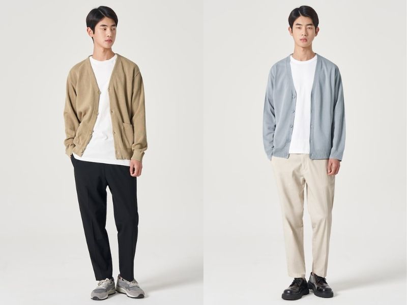 Quần tây nam phối với áo gì nam - Áo cardigan