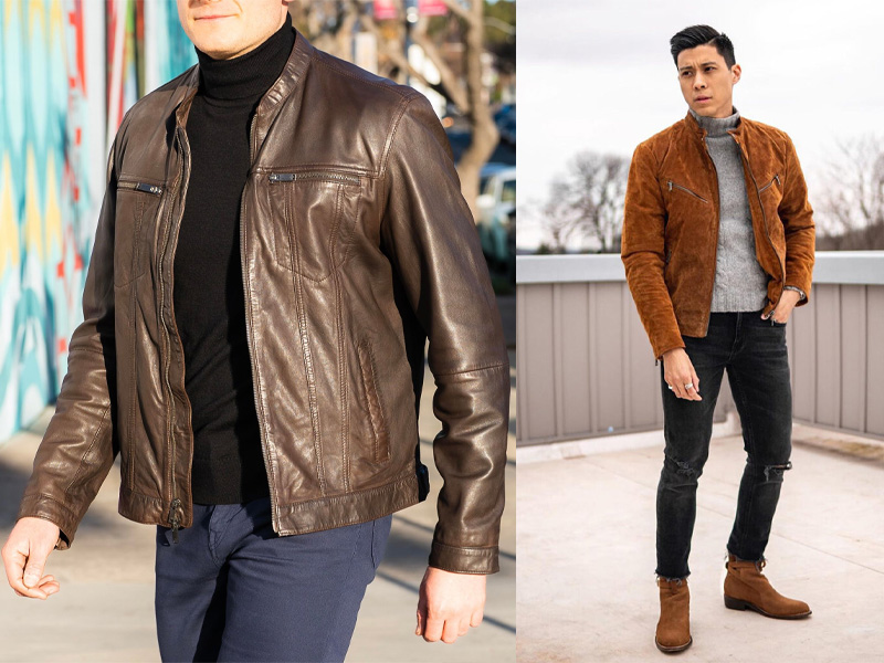 Một outfit phù hợp cho những ngày lạnh chính là áo khoác bomber cùng với áo len cổ lọ bên trong