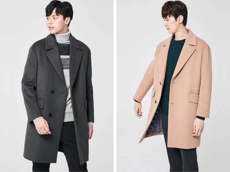 Măng tô dạ nam / áo khoác dạ cổ vest dáng dài cho nam / woolen trench coat  len lông giữ ấm 2hand | Shopee Việt Nam