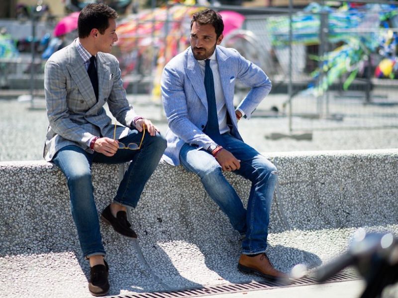 Cách phối quần jean nam với áo blazer lịch lãm