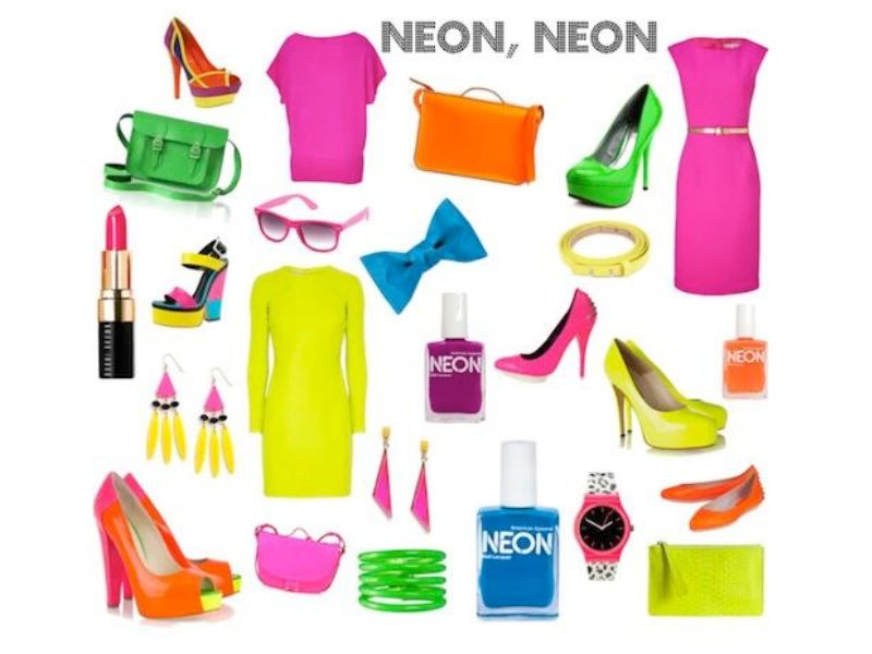 Màu neon được ứng dụng rộng rãi với thời trang trong các sản phẩm quần áo, phụ kiện