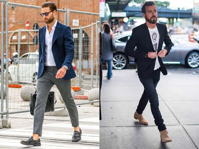 Phối đồ với giày da nam đi kèm với blazer hay jacket là bộ trang phục tôn lên vẻ đẹp nam tính của người đàn ông