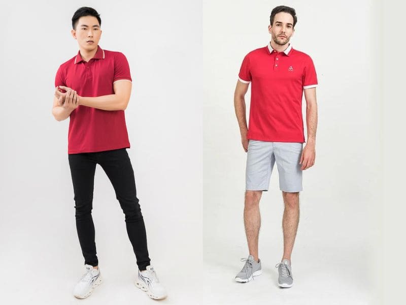 Áo polo đỏ nam có thể dễ dàng mix & match với nhiều trang phục khác nhau