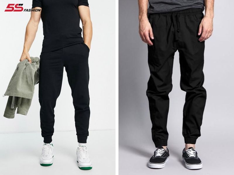 Phối đồ với áo thun đen nam cùng quần jogger