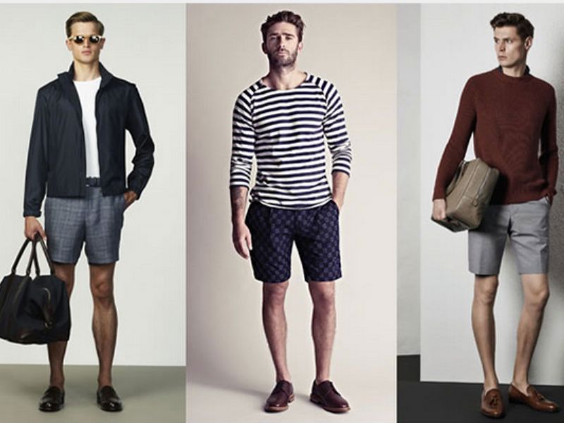 Cách phối quần short caro với giày tây sẽ tạo nên outfit có sự kết hợp giữa yếu tố hiện đại, năng động và lịch lãm