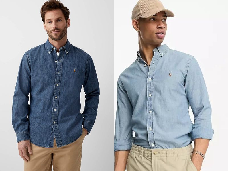 Áo sơ mi jean nam hàng hiệu Ralph Lauren